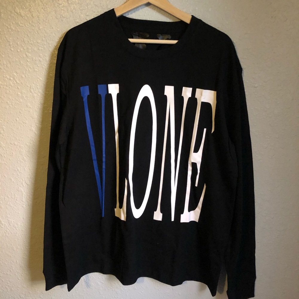 vlone blue longsleeve tee